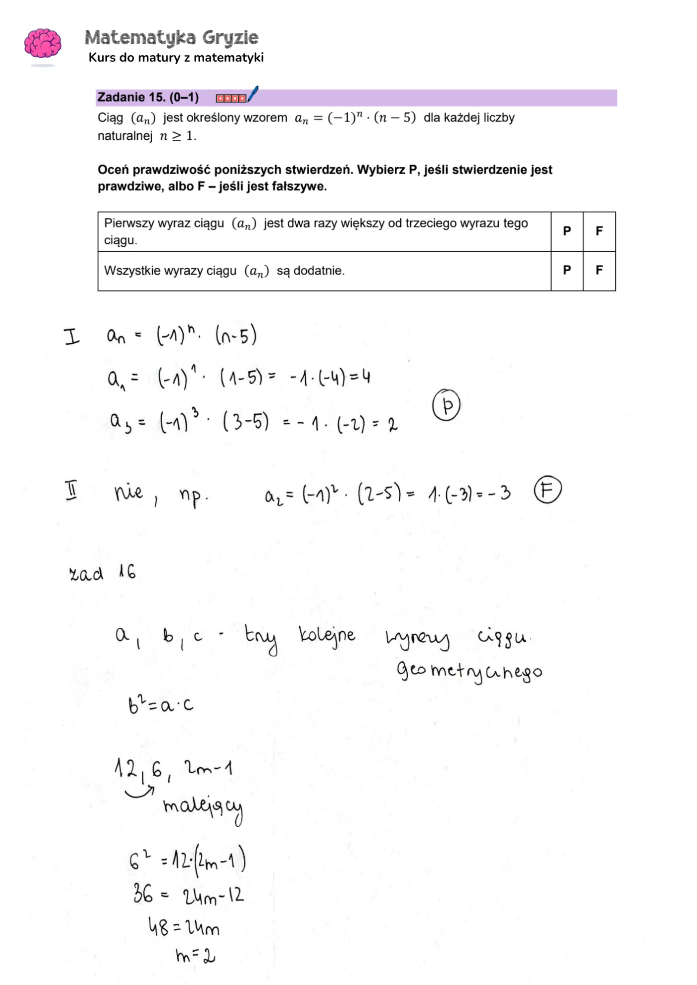 Matura 2024. Matematyka - poziom podstawowy [ARKUSZE CKE i ODPOWIEDZI] 15