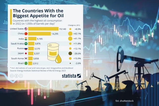Które kraje zużywają najwięcej ropy? Dwóch wielkich liderów [RANKING]