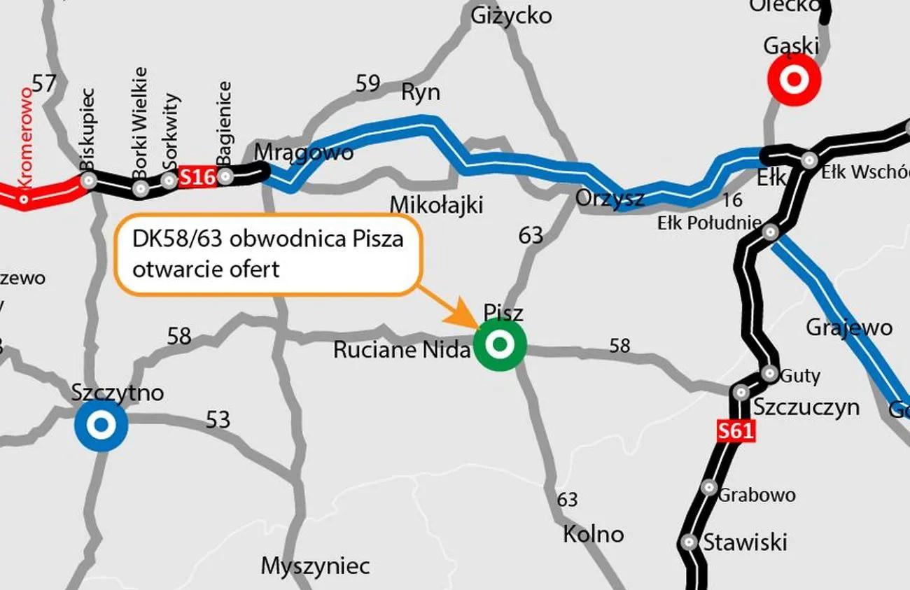 Obwodnica Pisza - lokalizacja