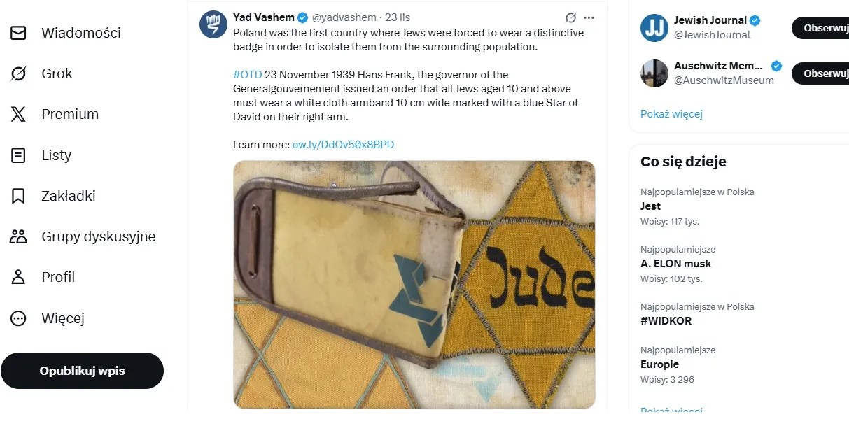 Jad Waszem: wpis na X nie został poprawiony. Sikorski wzywa ambasadora Izraela w Polsce do MSZ