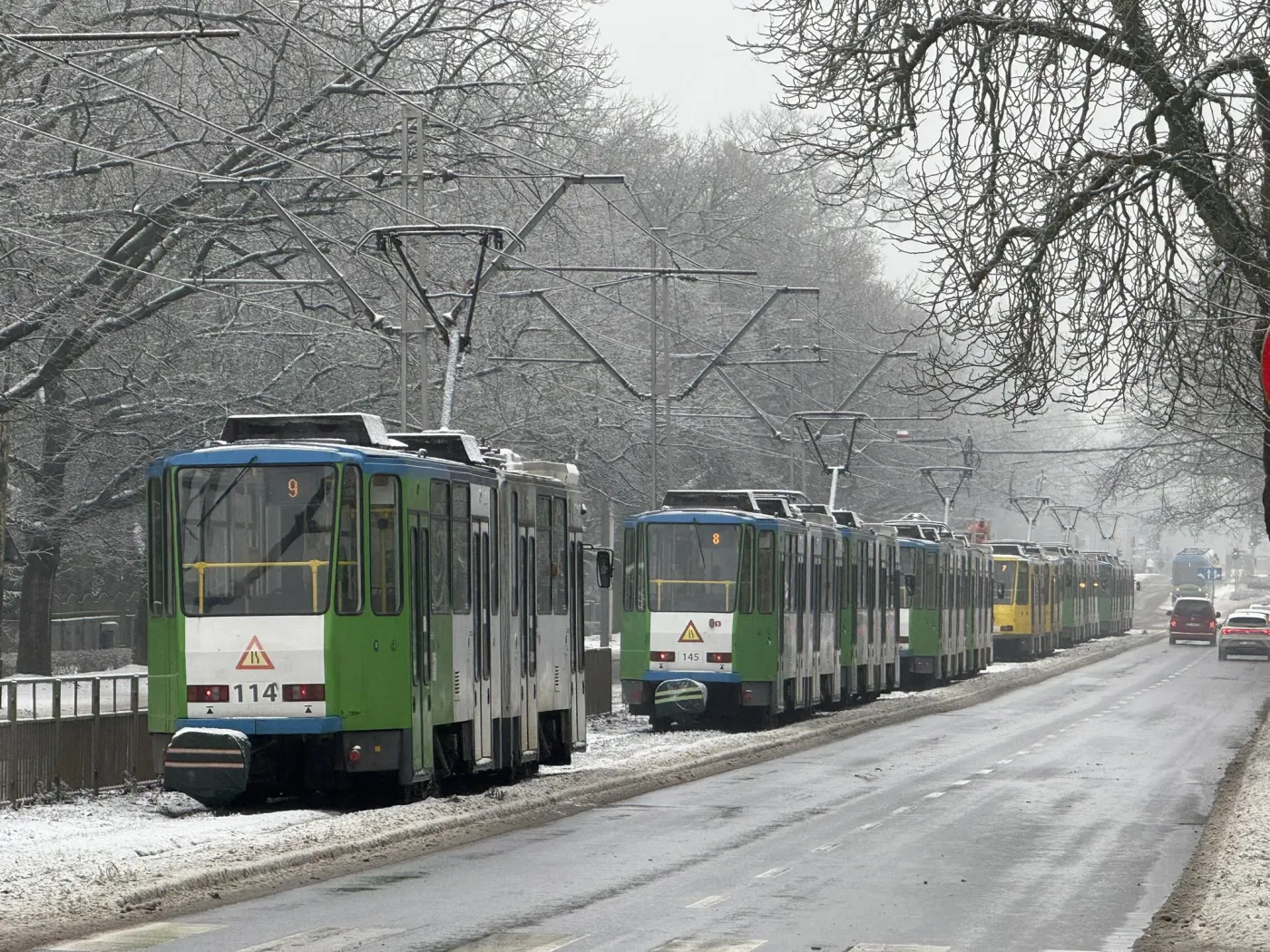 Wstrzymano wszystkie tramwaje. Szczecin nie razi sobie z fatalną pogodą