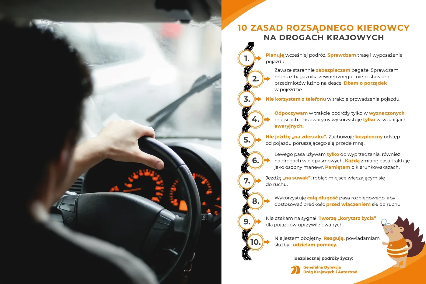 10 najważniejszych zasad na drodze. GDDKiA publikuje listę