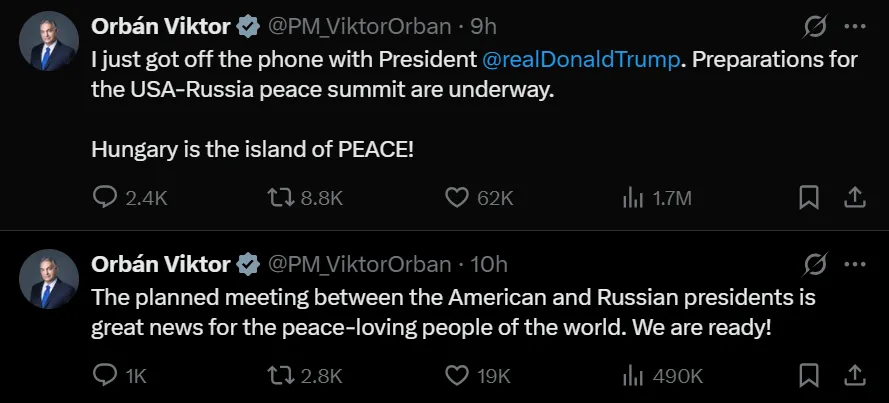 Orban o szczycie Trump-Putin