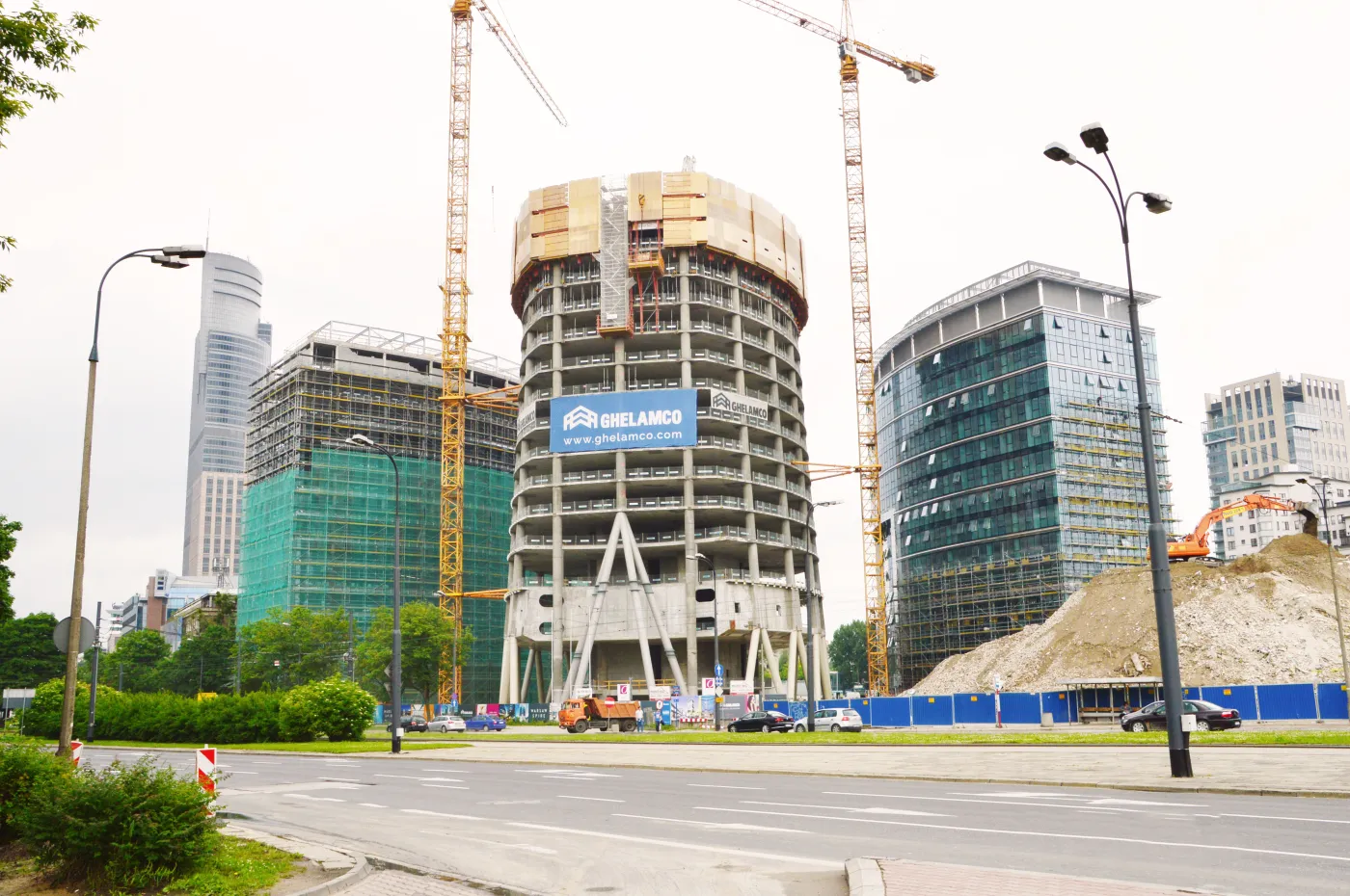 Budowa kompleksu Warsaw Spire, fot. Ghelamco
