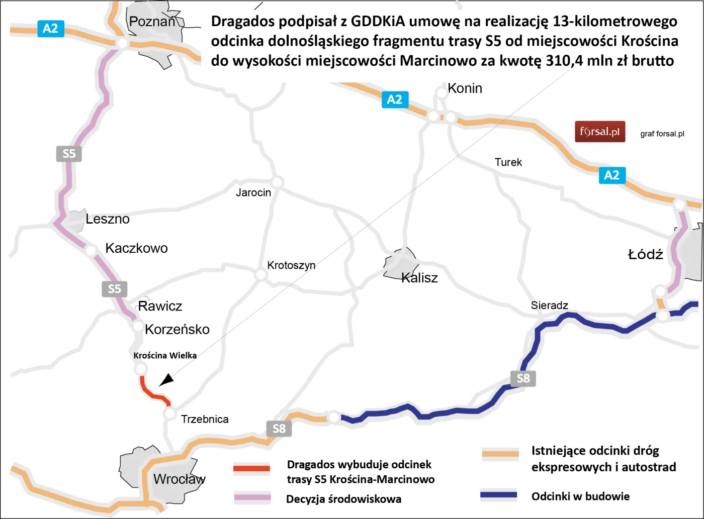 Podpisano umowę na ostatni dolnośląski odcinek trasy S5 [MAPA]
