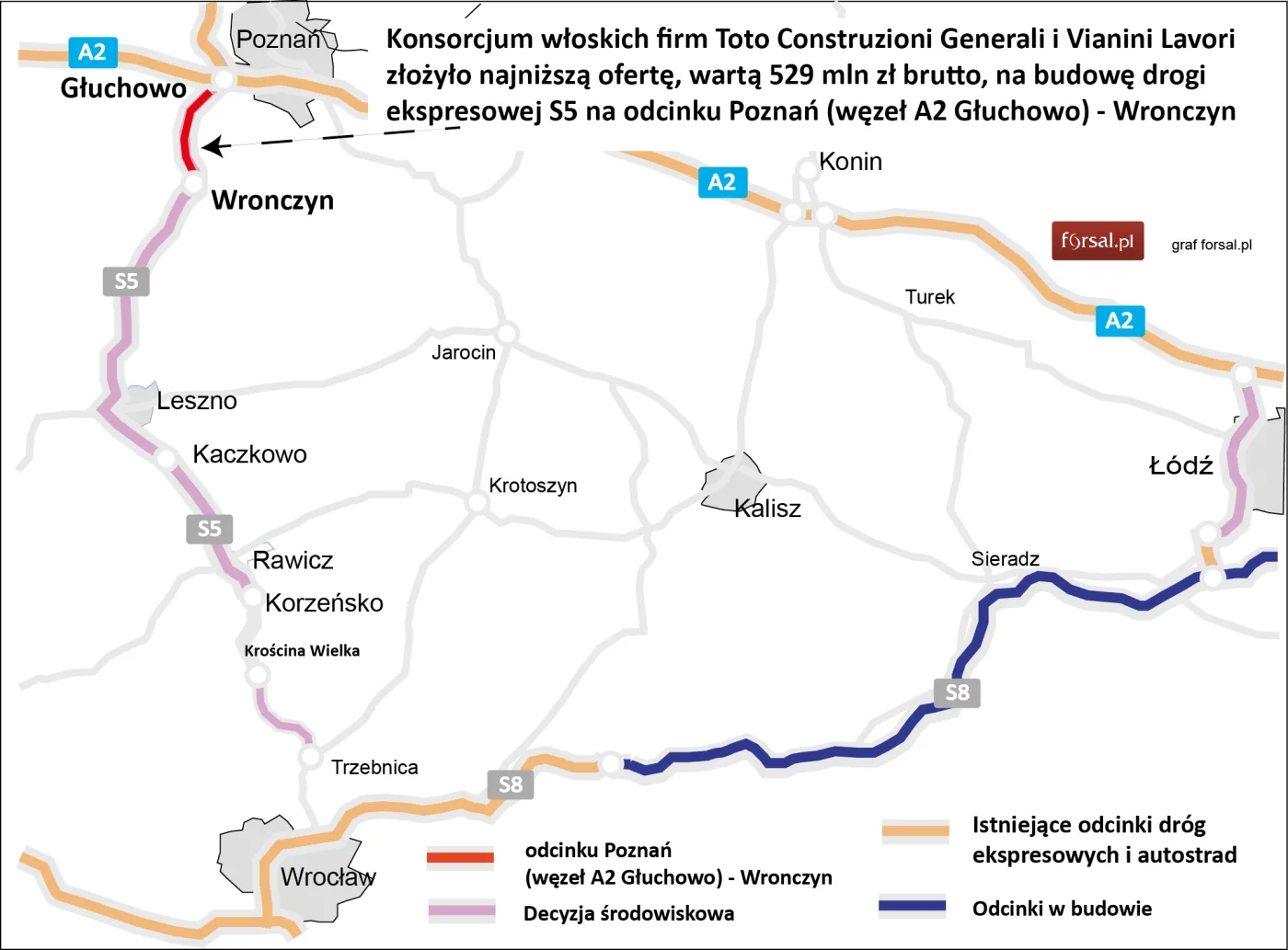 GDDKiA: Toto Construzioni Generali i Vianini Lavori z najtańszą ofertą na odcinek S5 [MAPA]