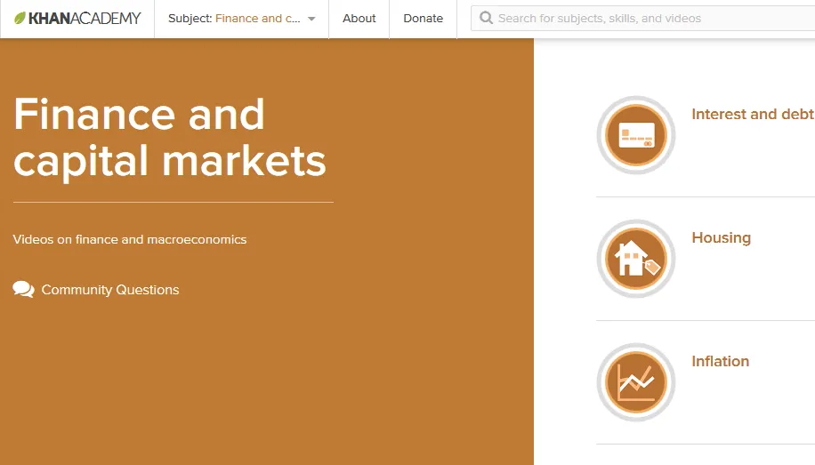 Finance at Khan Academy