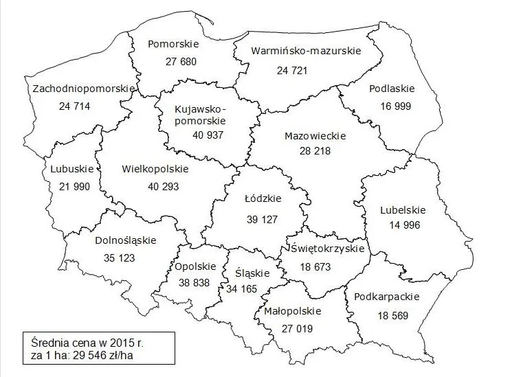 Mapa cen polskiej ziemi. Zobacz, ile kosztują grunty w naszym kraju