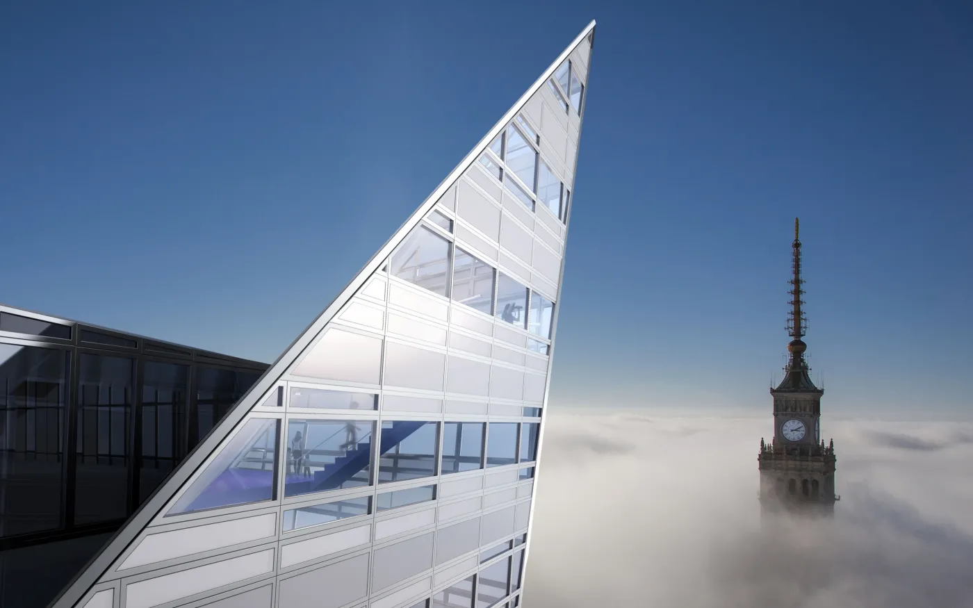 Złota 44: wieżowiec Libeskinda w Warszawie odsłoni swoje wnętrza