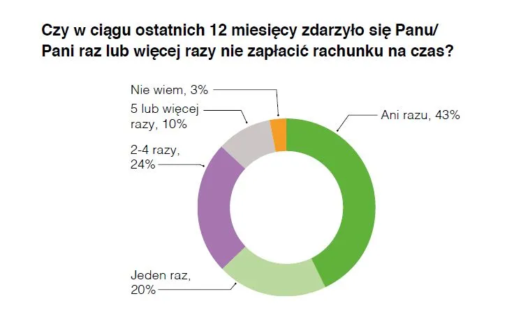 Ponad 1/3 Polaków nie była w stanie spłacać długów na czas