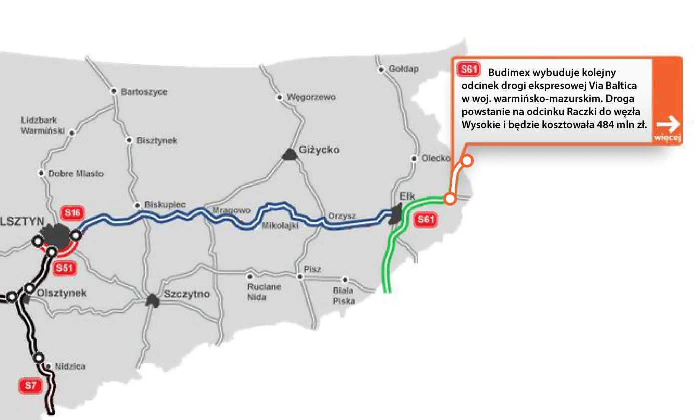 Budimex wybuduje 20 km drogi ekspresowej na szlaku Via Baltica