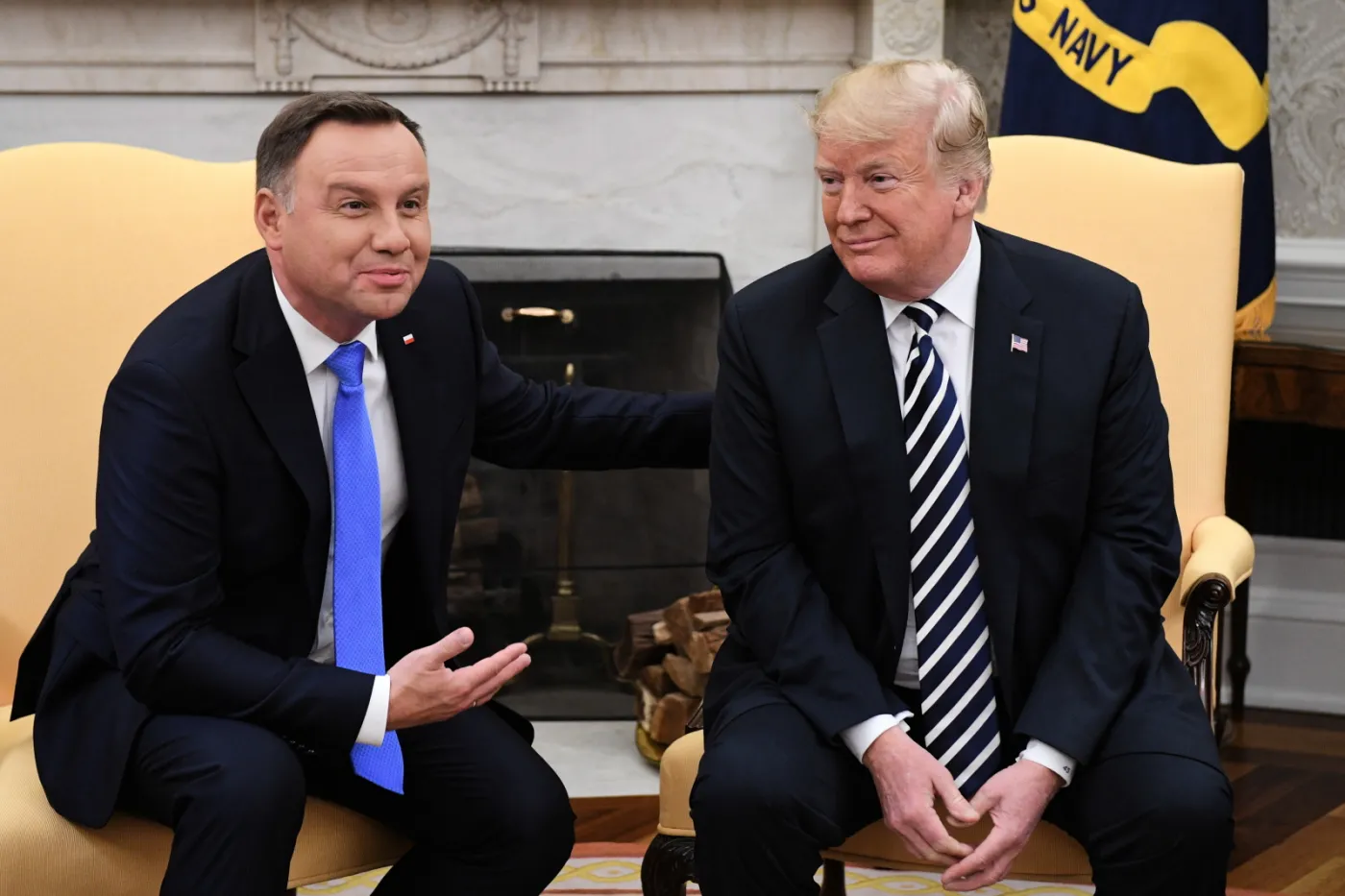 Trump na spotkaniu z Dudą o stałych bazach w Polsce: rozważamy coś takiego