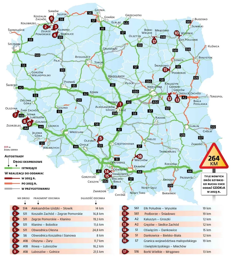 Nowe drogi i tory. Jakie inwestycje zostaną zakończone w 2023 roku? [MAPA]
