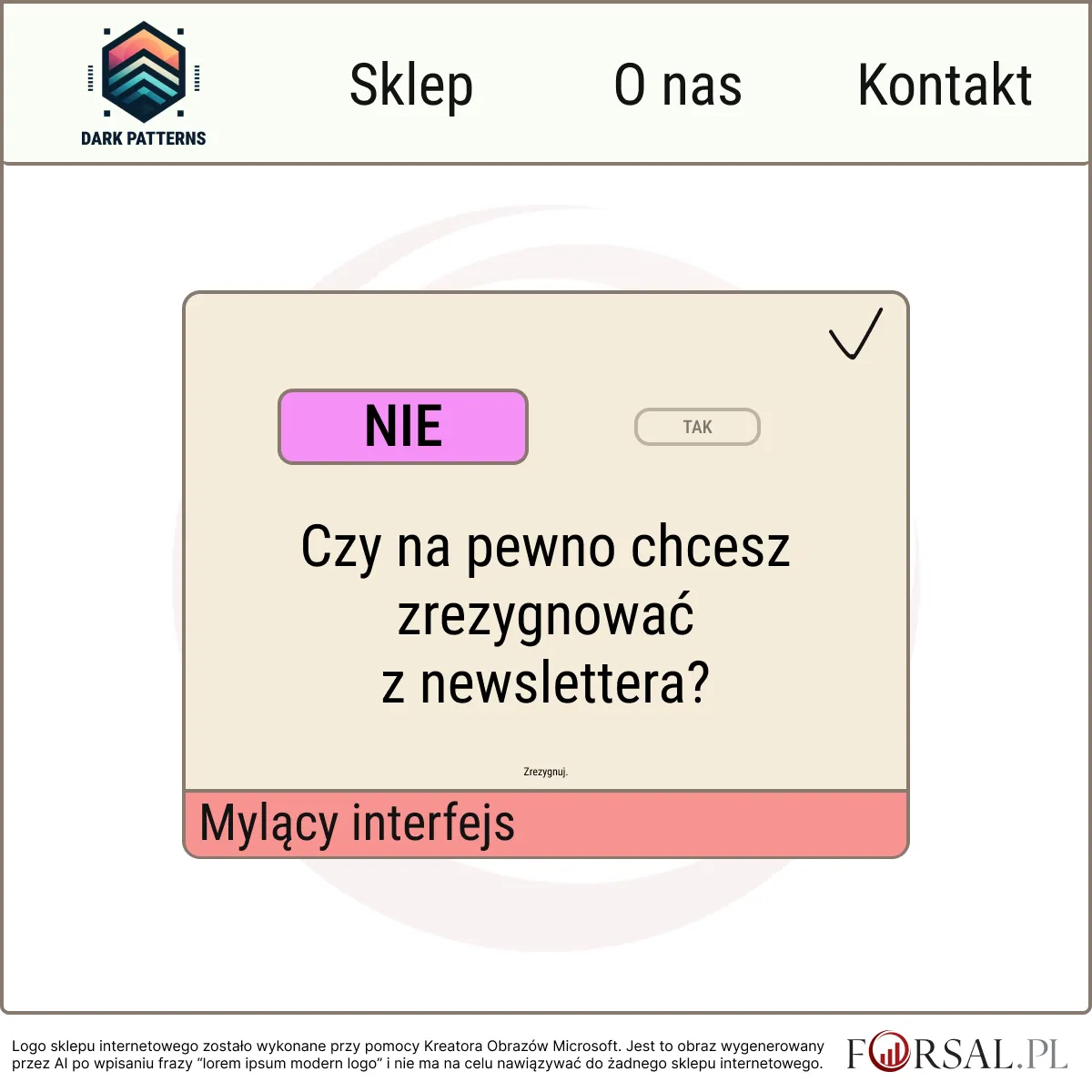 Dark Patterns - Mylący interfejs