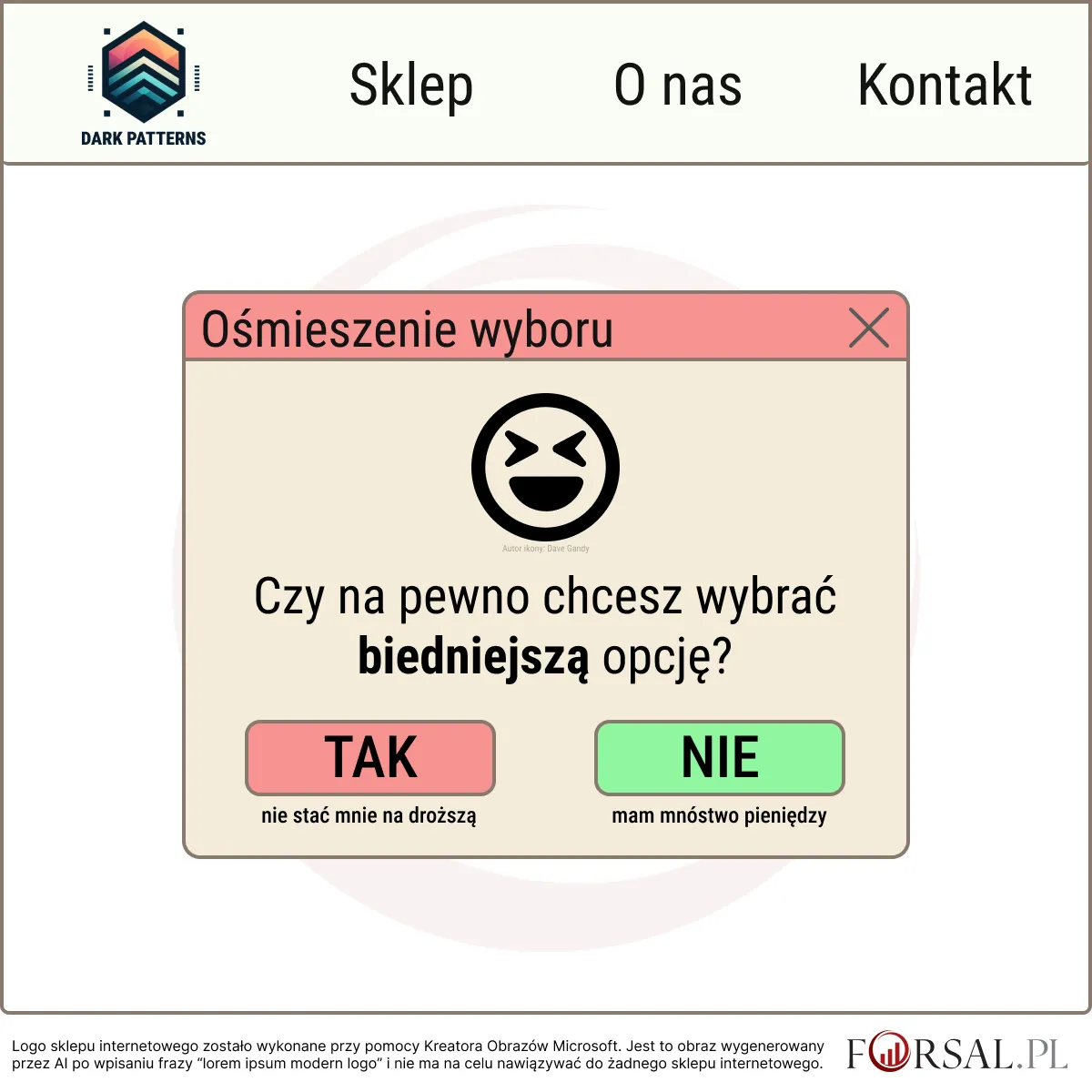 Dark Patterns - Ośmieszanie wyboru