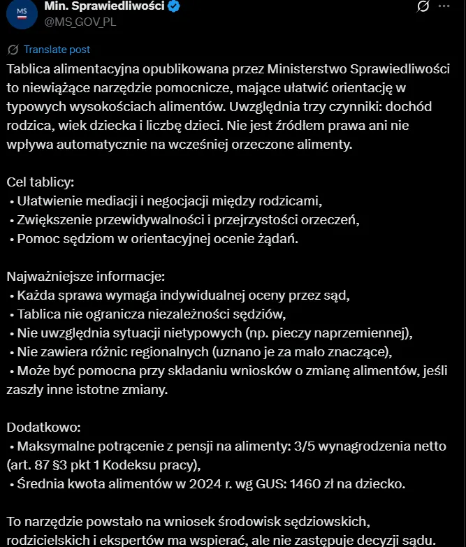 MS o tablicach alimentacyjnych