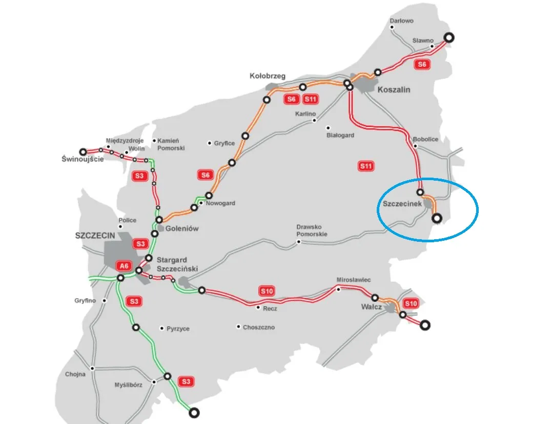 GDDKiA: Konsorcjum Eurovia Polska i Warbud z najtańszą ofertą na obwodnicę Szczecinka [MAPA]