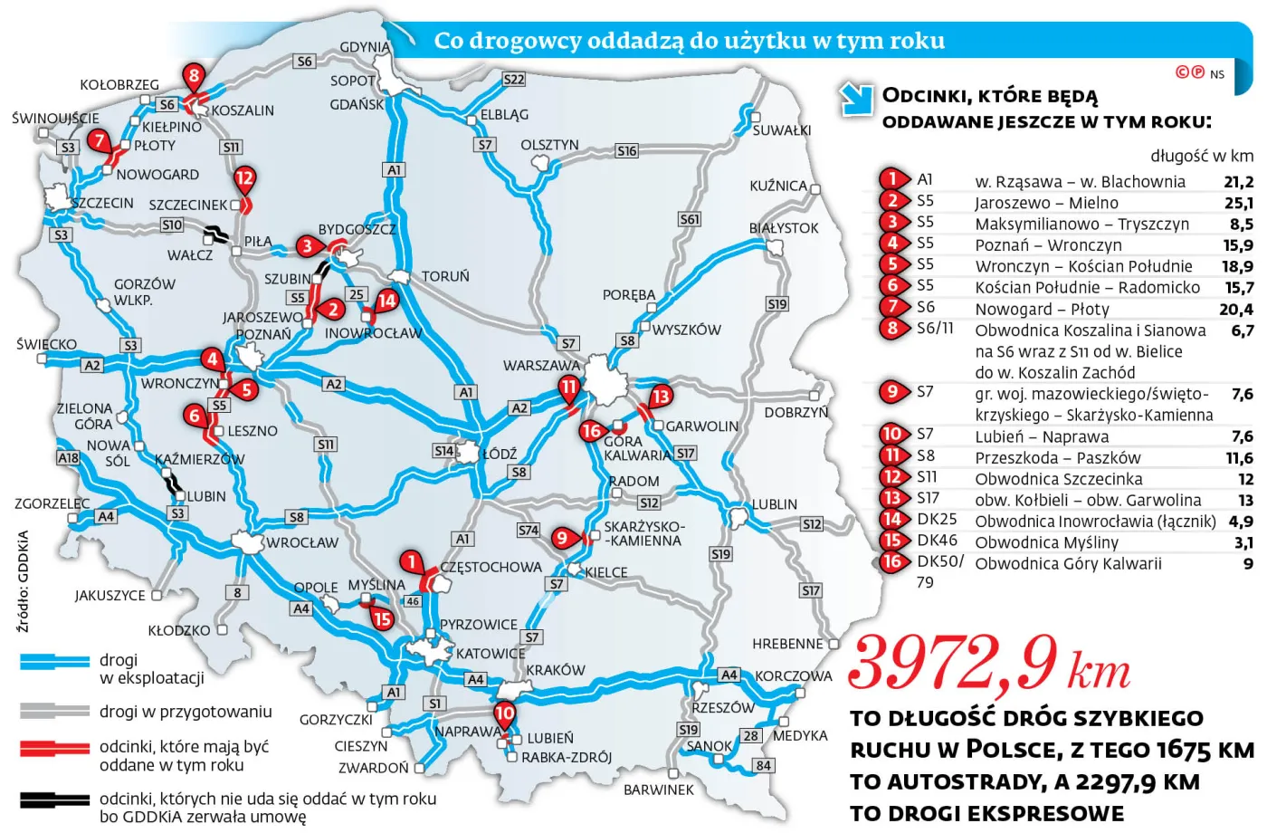 Mapa budowy dróg w Polsce: przed końcem roku przybędzie jeszcze 200 km nowych tras