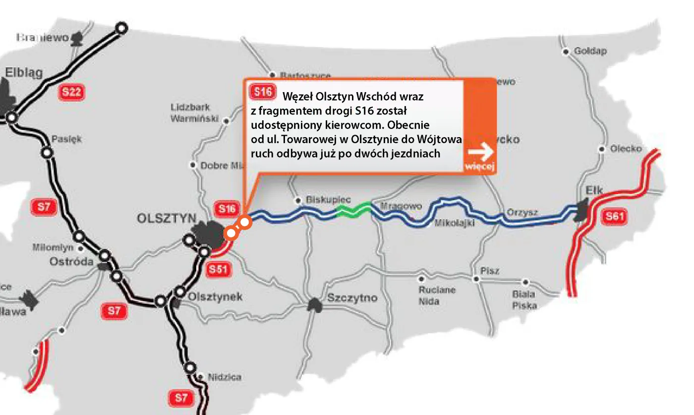 Węzeł Olsztyn Wschód wraz z fragmentem drogi S16 został udostępniony kierowcom