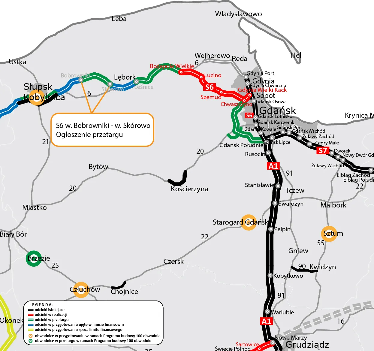 Rusza przetarg na kolejny odcinek drogi S6 wzdłuż wybrzeża [MAPA]
