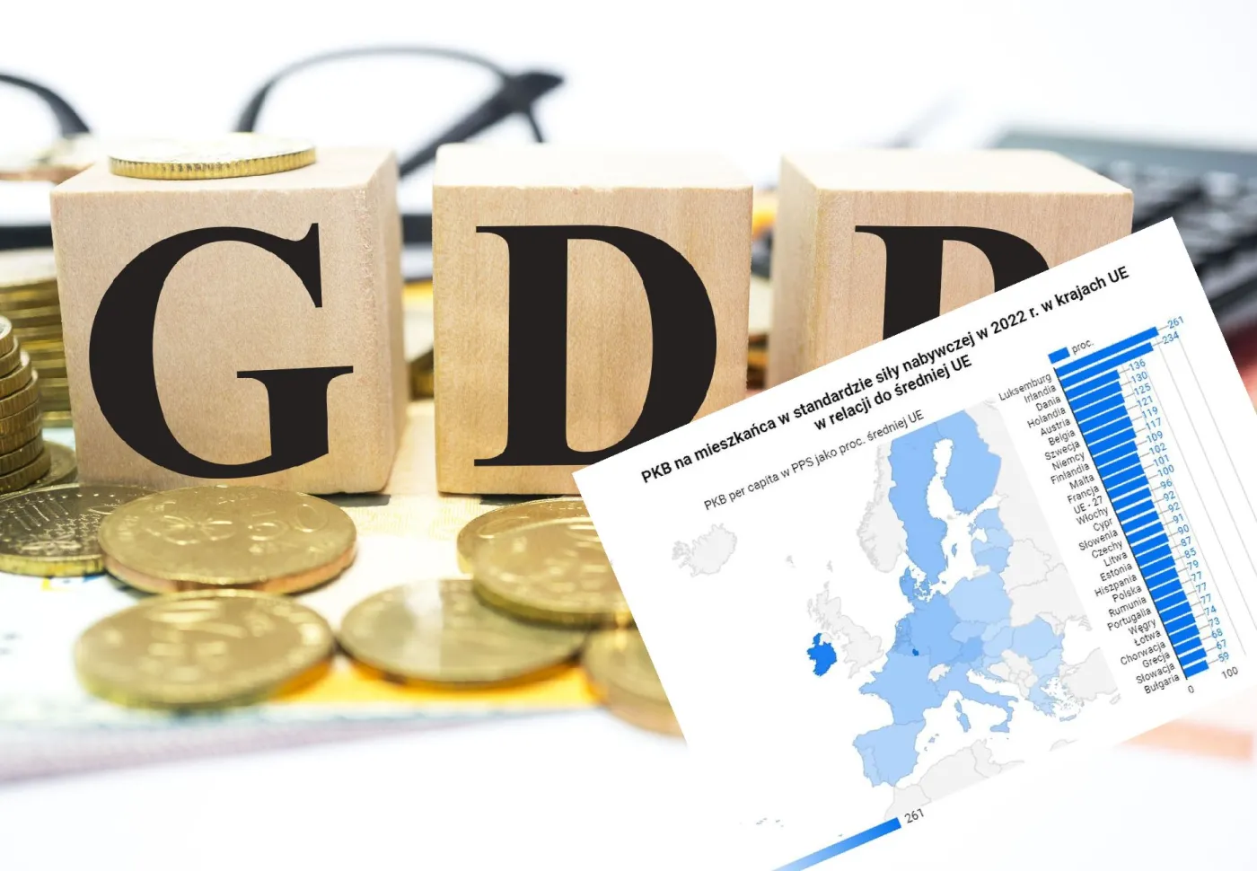 PKB per capita w PPS w UE w 2022 r.