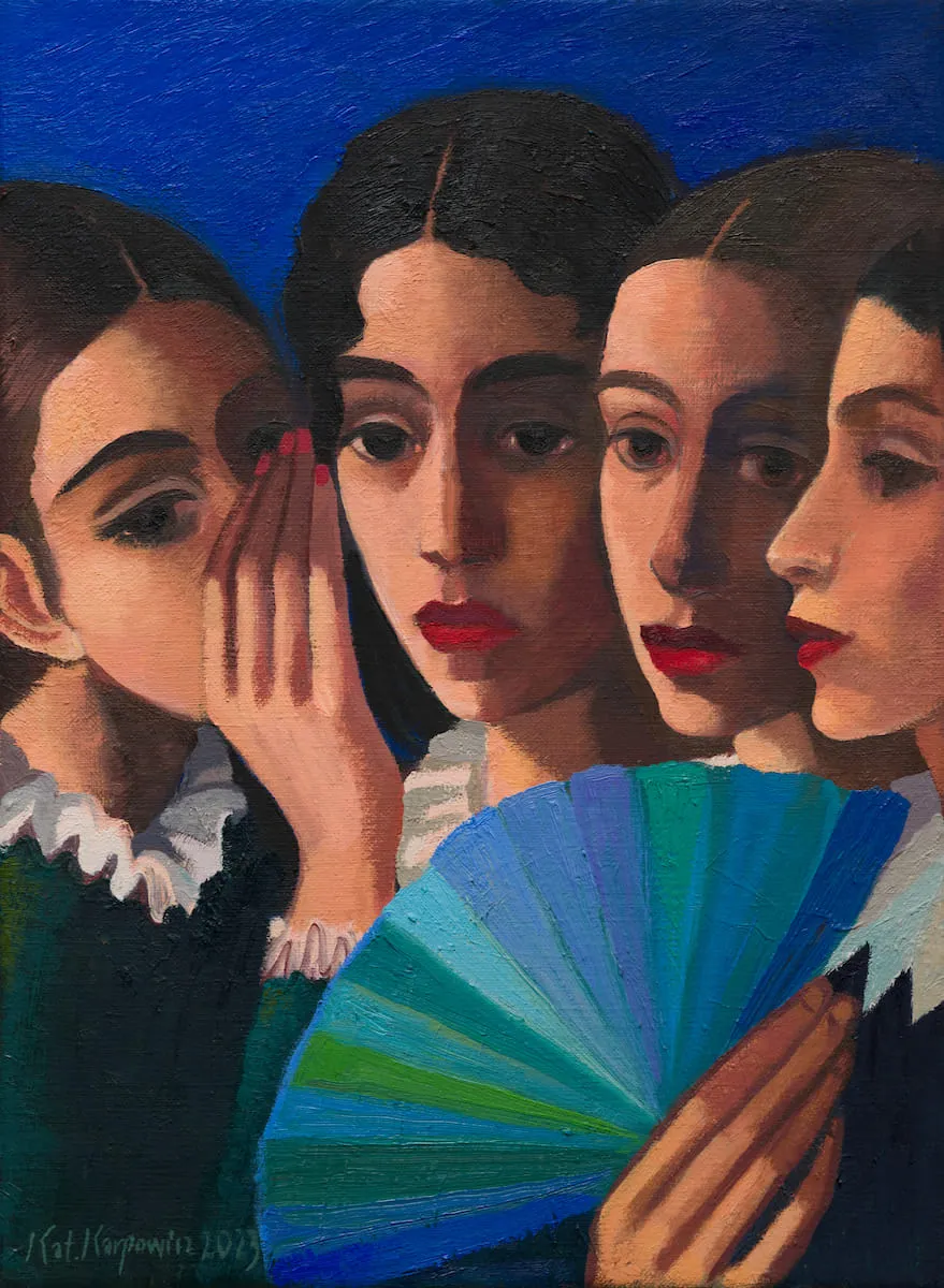 "Sekret" 40x30, olej na płótnie, 2023