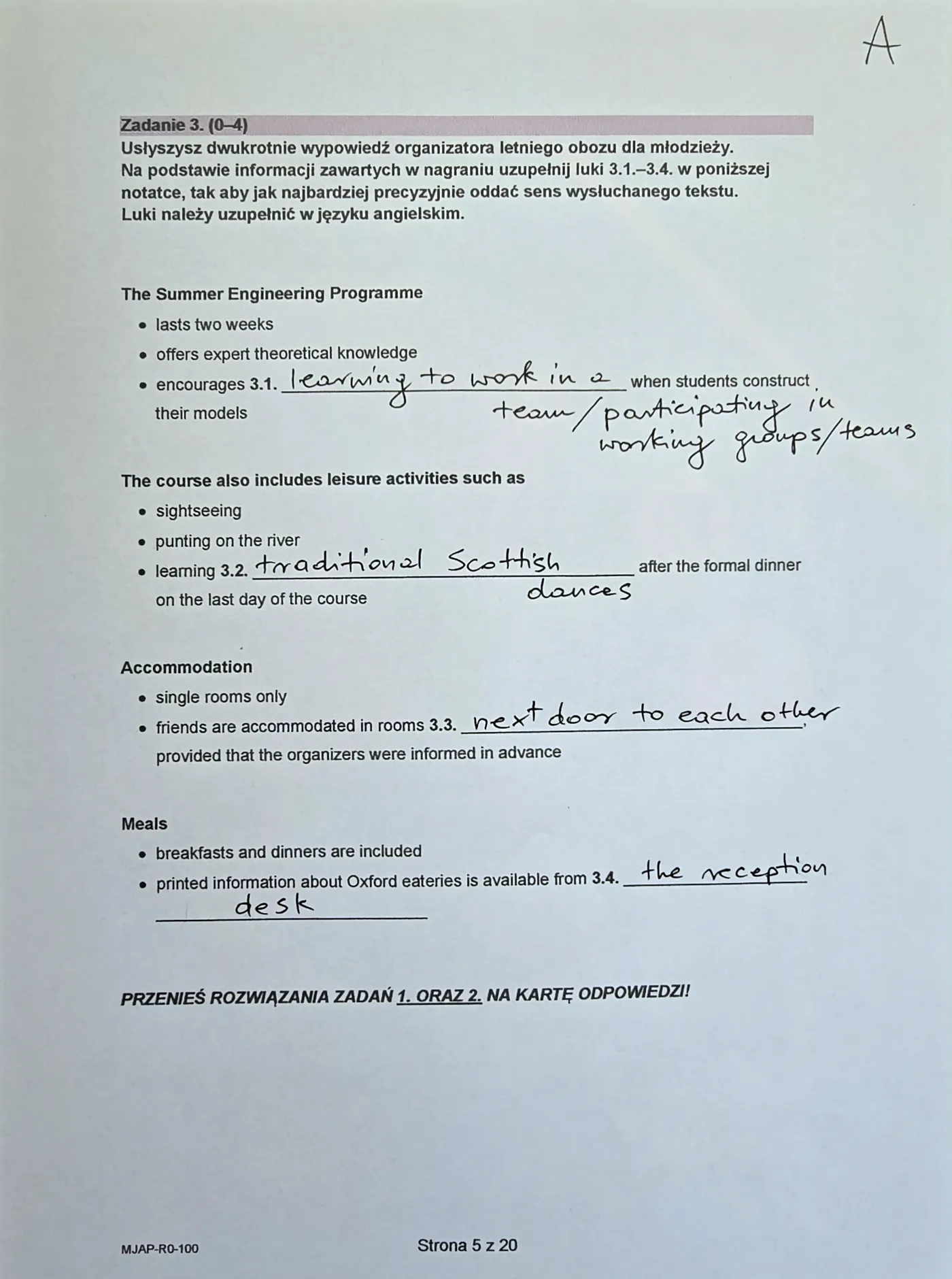 Matura 2024. Angielski na poziomie rozszerzonym. Formuła 2023. Arkusz CKE – wersja A. Zadanie 3