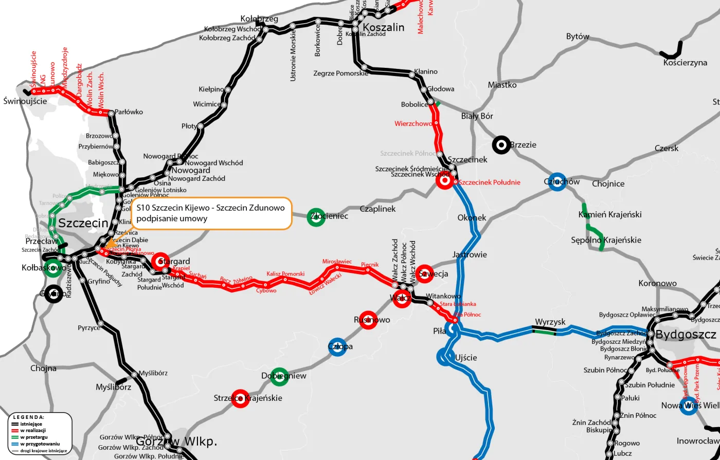 Umowa na odcinek S10 Szczecin-Piła