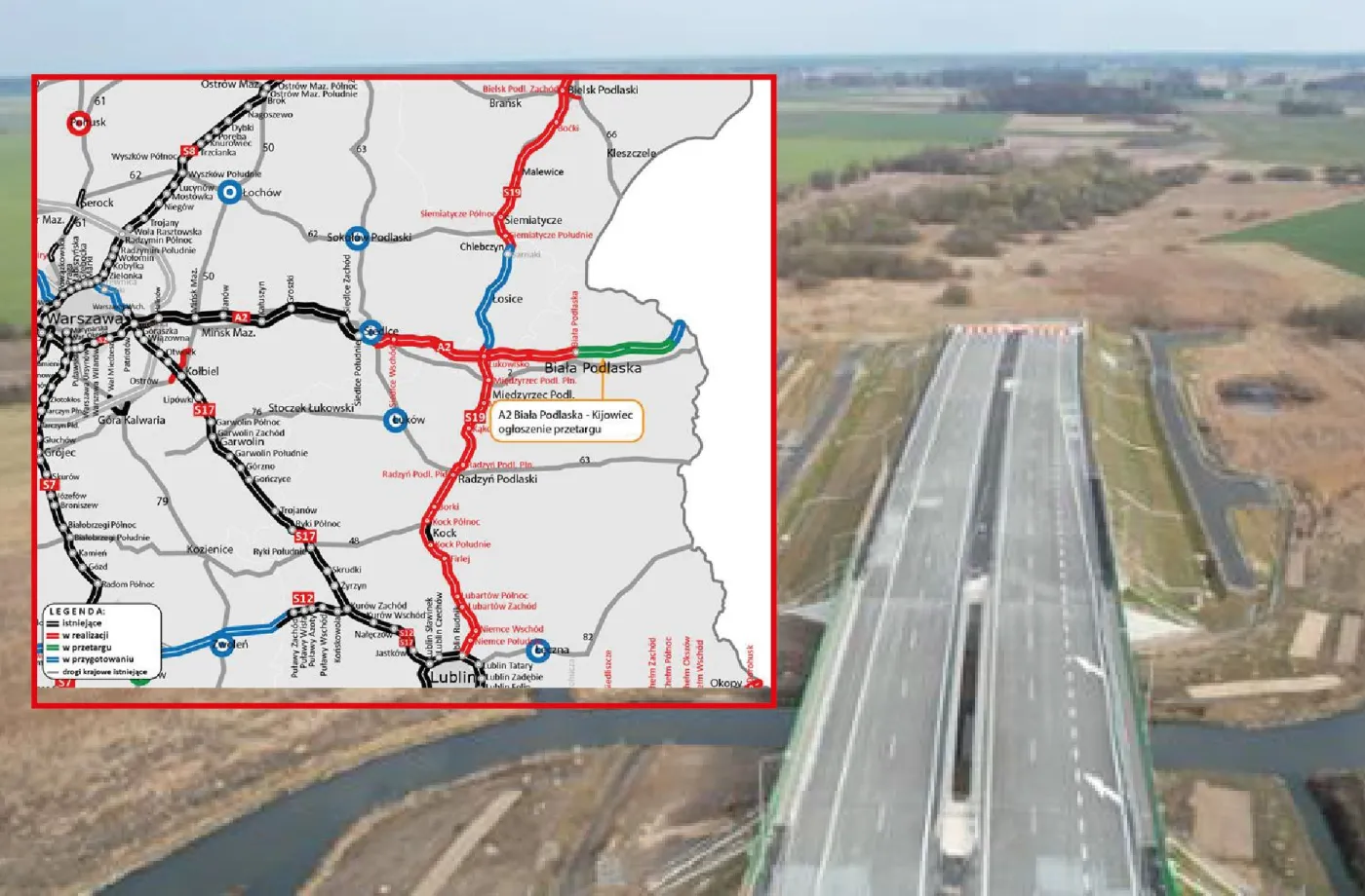 Odcinek autostrady A2 pomiędzy węzłem Biała Podlaska a rejonem m. Kijowiec