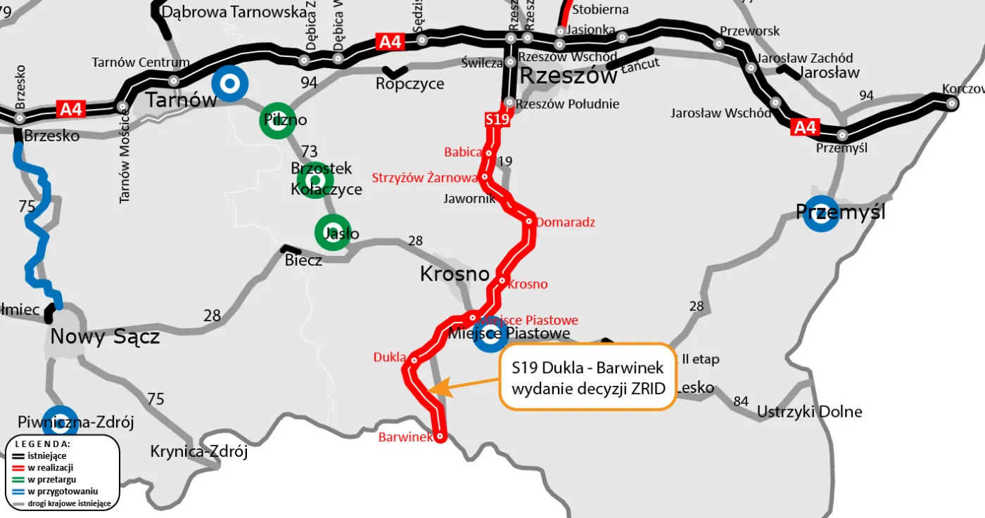 Decyzja ZRID dla S19 Dukla - Barwinek