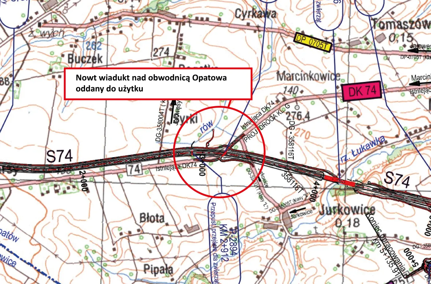 Nowy wiadukt nad obwodnicą Opatowa
