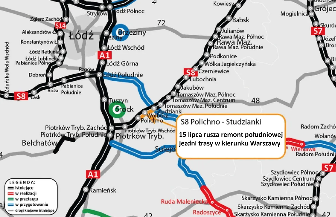 S8 między Polichnem i Studziankami