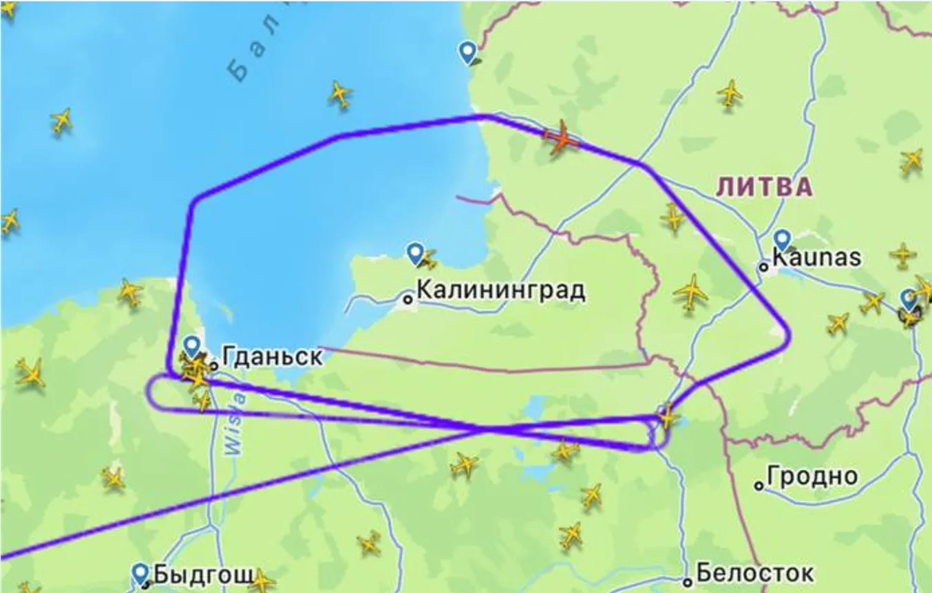 Potężny samolot NATO robił wczoraj kółka wokół Królewca! Gdańsk też był na trasie