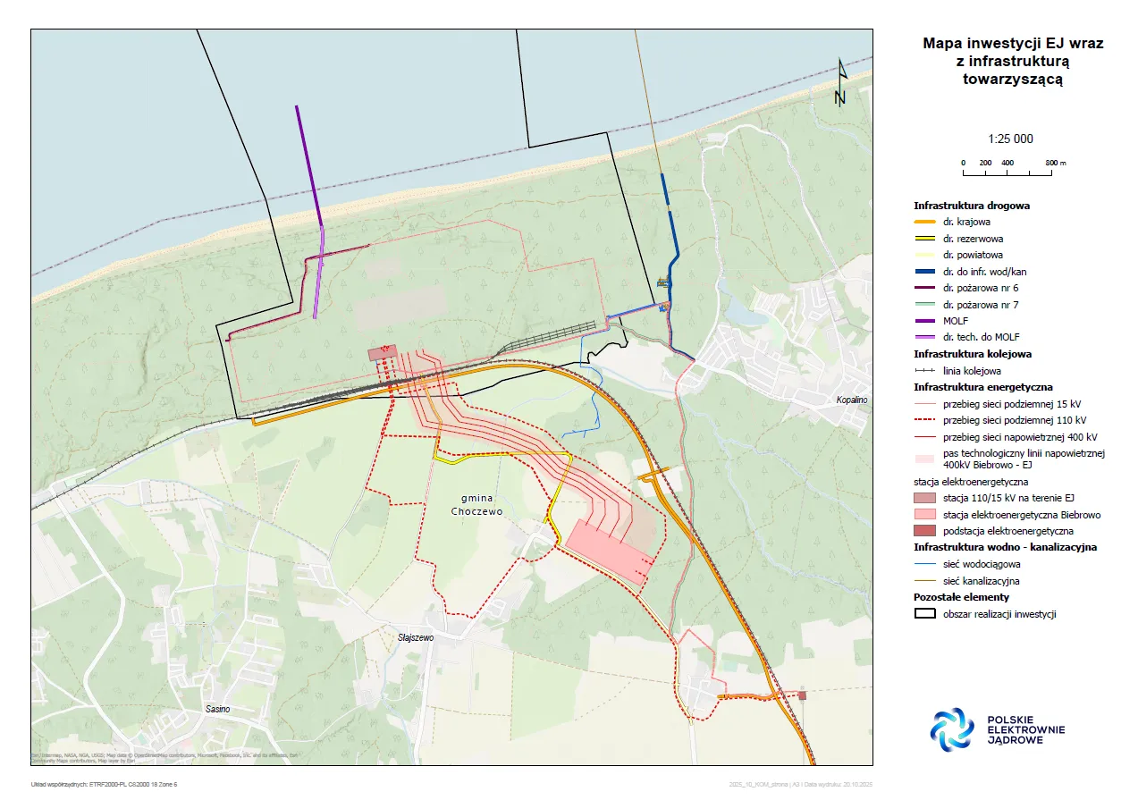 Mapa przyszłej elektrowni jądrowej