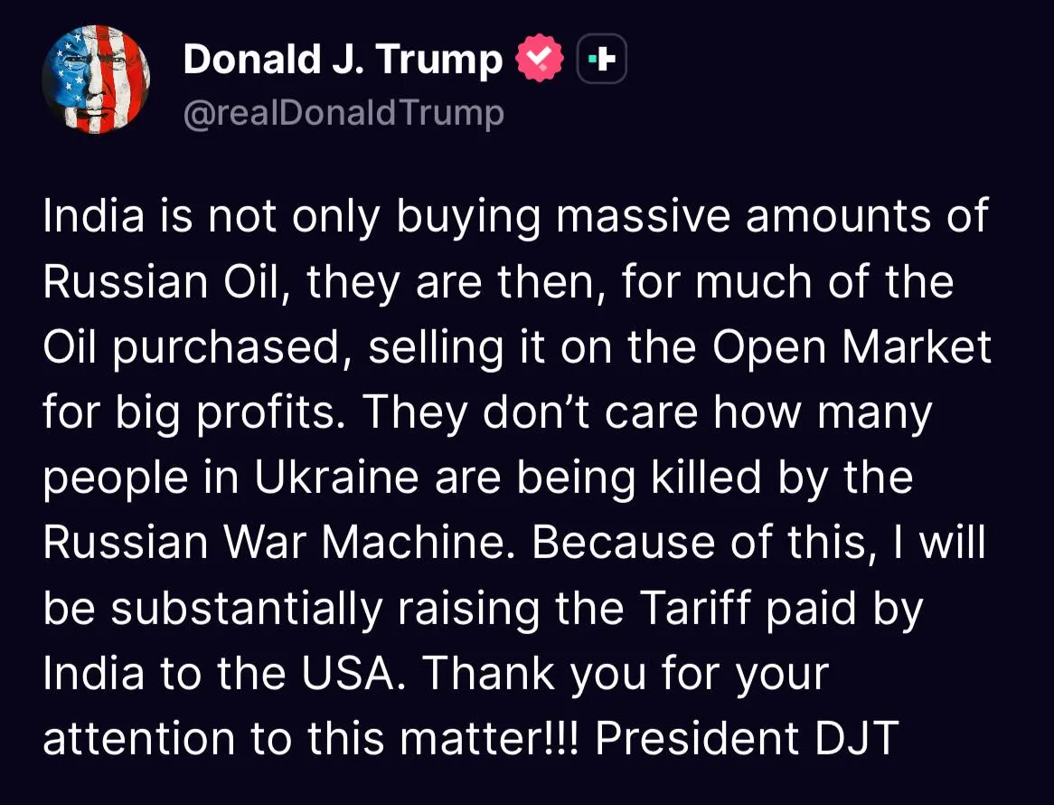 Trump i jego gniewny wpis o Indiach