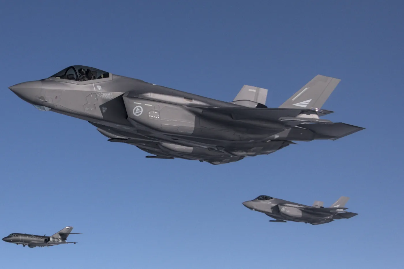 F-35s,Of,The,Norwegian,Air,Force,During,Air-air-refueling,Overhead,Norway