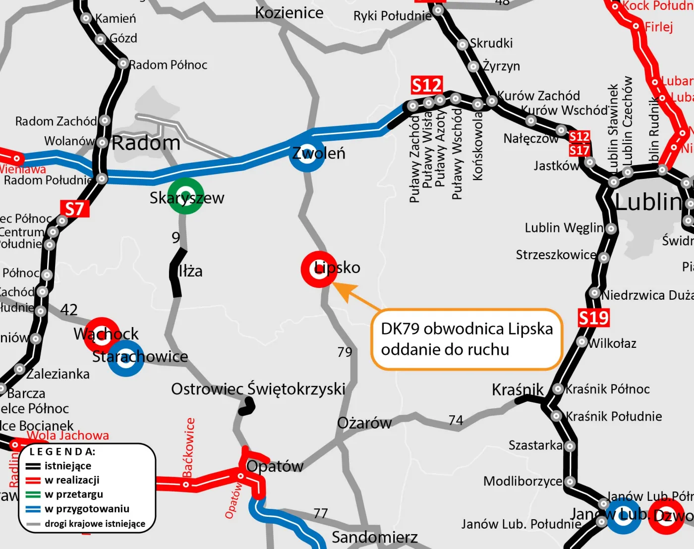 DK79 obwodnica Lipska - lokalizacja