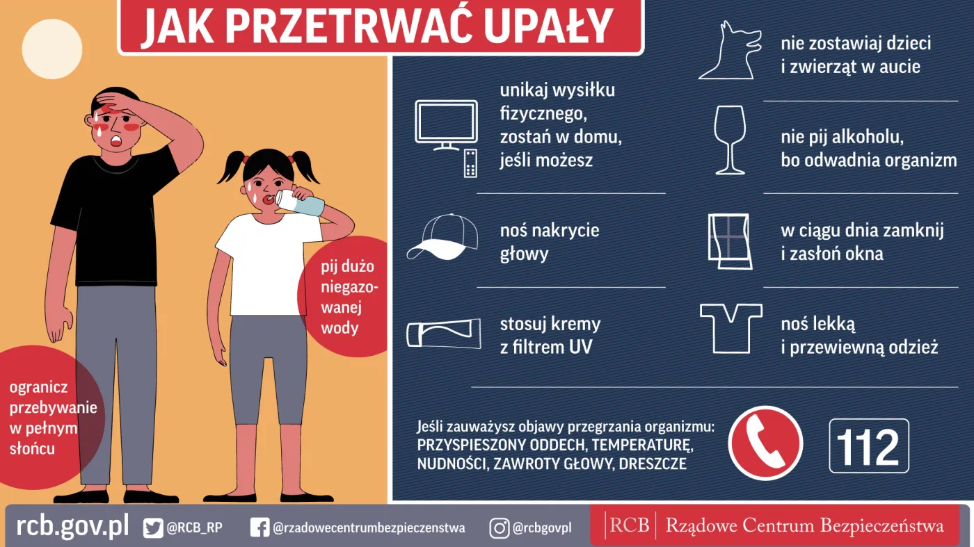 Infografika RCB - jak przetrwać upały