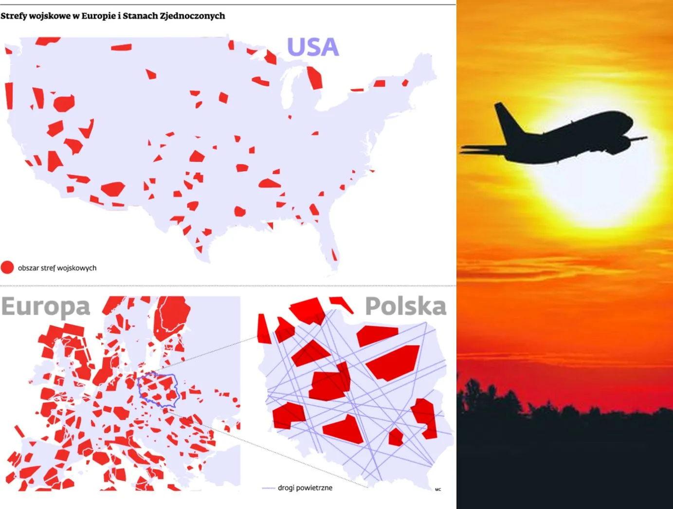 Lotnicza mapa Europy nie da się porównać z amerykańską