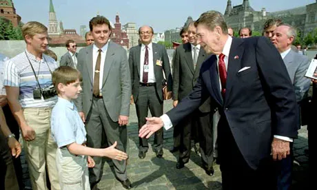 Putin i Reagan na pl. Czerwonym