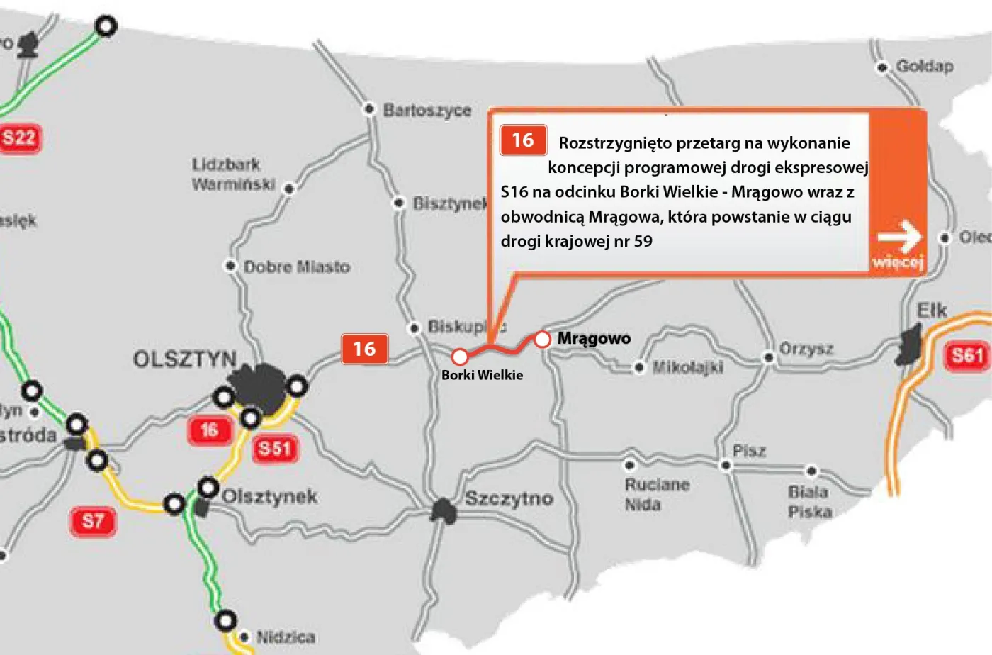 Już wiadomo, kto wykona koncepcję drogi ekspresowej S16 [MAPA]