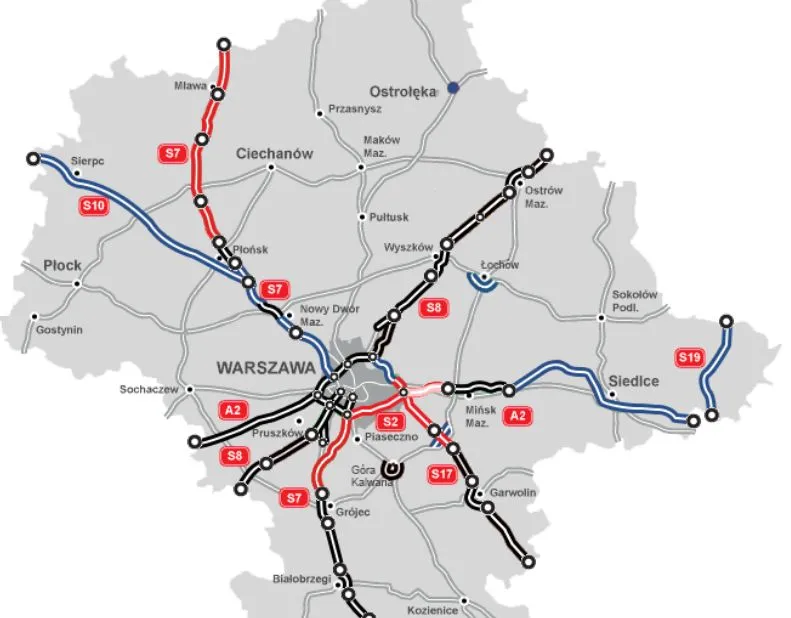 Stan budowy dróg w woj. mazowieckim. Źródło: GDDKiA