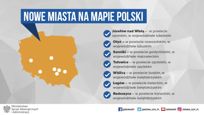 Zmienia się mapa Polski. Oto 7 nowych miast