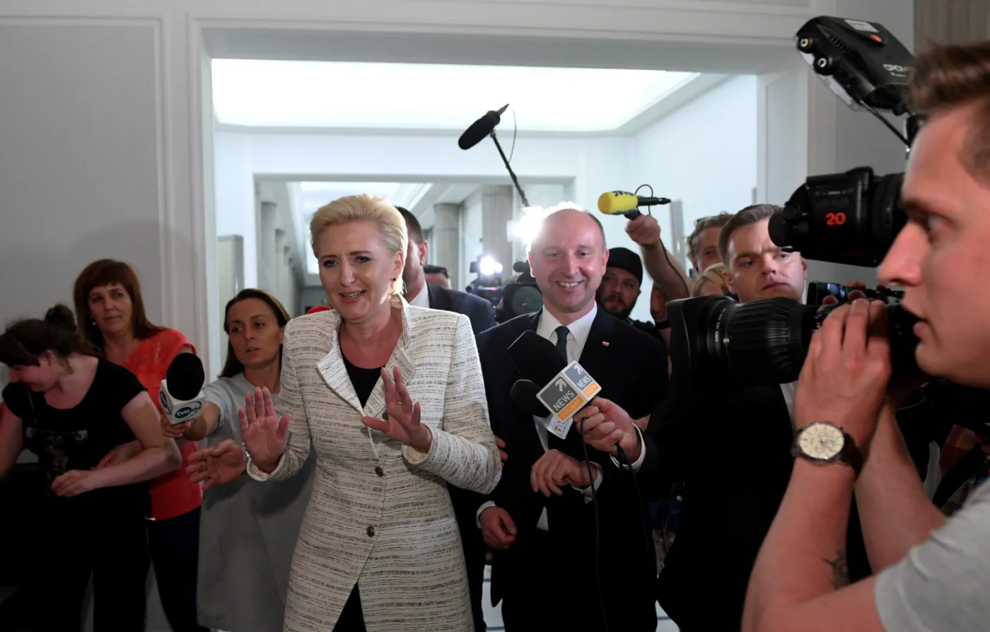 Kornhauser-Duda przybyła do Sejmu na spotkanie z rodzicami osób niepełnosprawnych