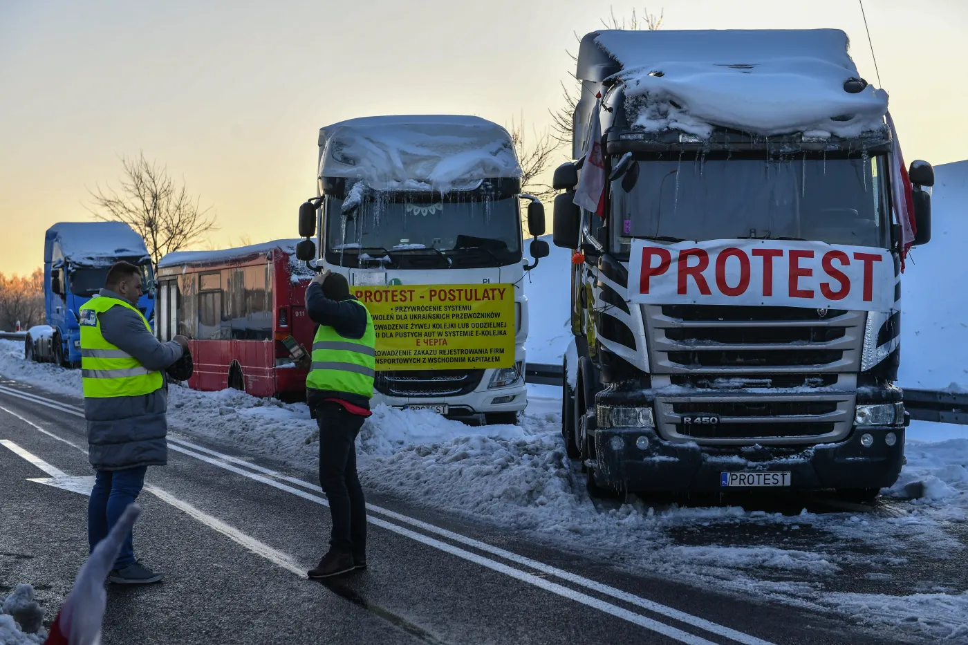Protest przewoźników, Hrebenne, kierowcy