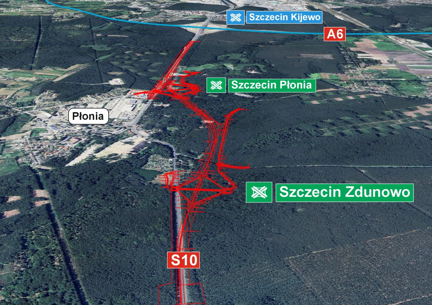 S10 Kijewo-Zdunowo Mapa - przebieg drogi