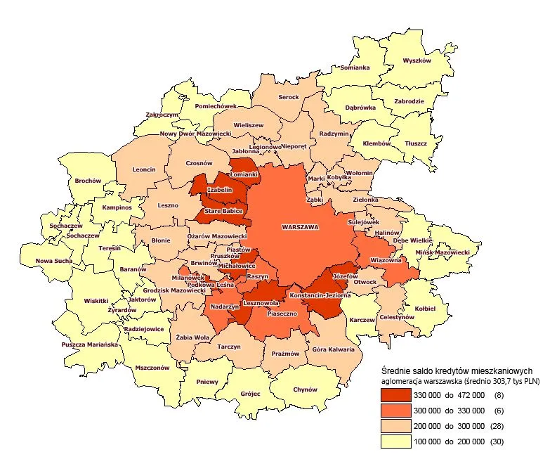 Mieszkaniowe długi warszawiaków. Zobacz, jakie kredyty spłacają mieszkańcy stolicy [MAPA]