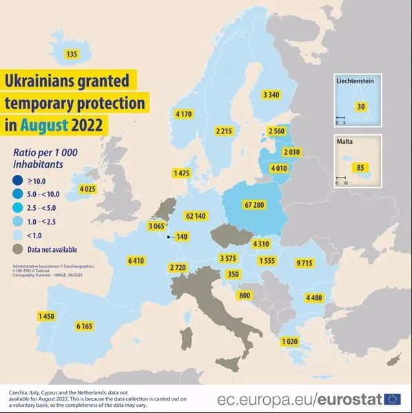 Ukraińcy otrzymujący tymczasową ochronę
