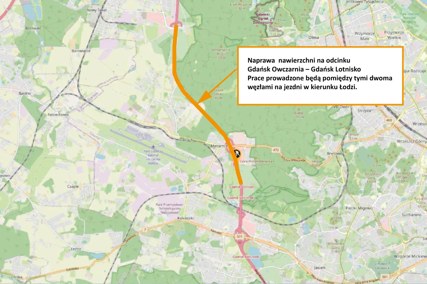 Wymiana nawierzchni na obwodnicy Gdańska