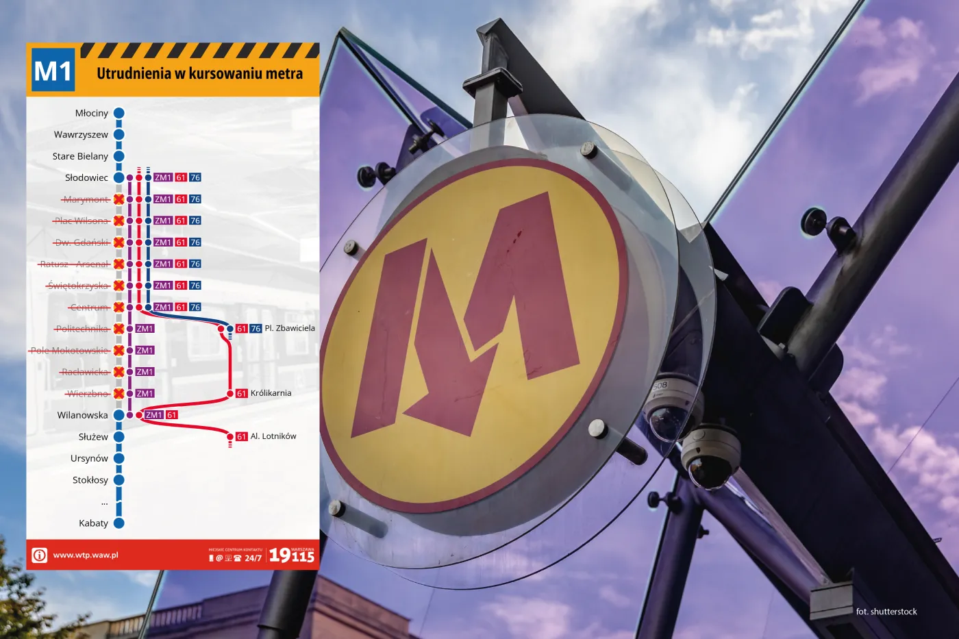 Warszawskie metro będzie jeździć skróconą trasą. Oto szczegóły [MAPA]